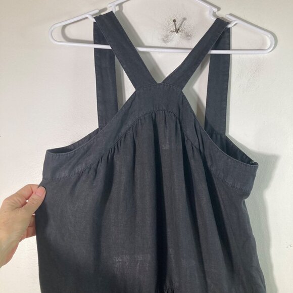 Womens Joie Tiered Linen Midi Sundress Black L Linen Mild fade - Picture 3 of 11